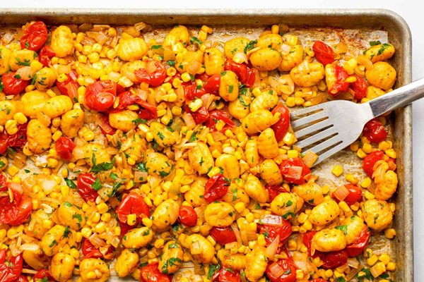 Summer sheet pan gnocchi