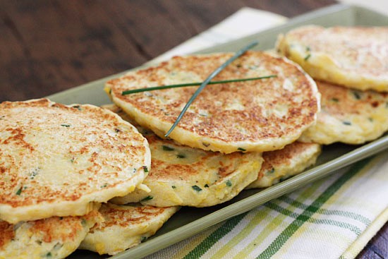 Summer squash and chive pancakes