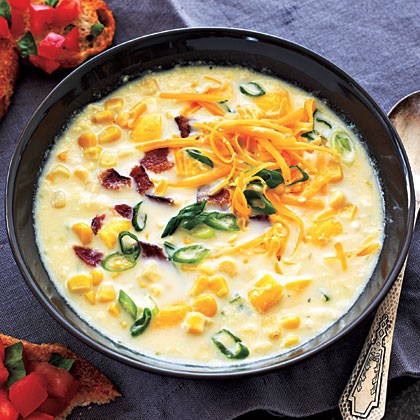 Summer squash and corn chowder