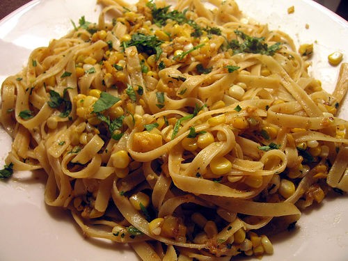 Summer squash and corn pasta