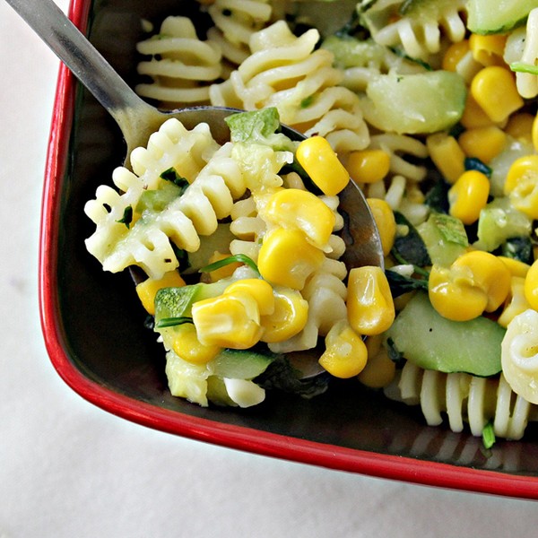 Summer squash and corn pasta