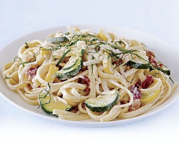 Summer squash 'carbonara'