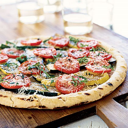 Summer squash pizza