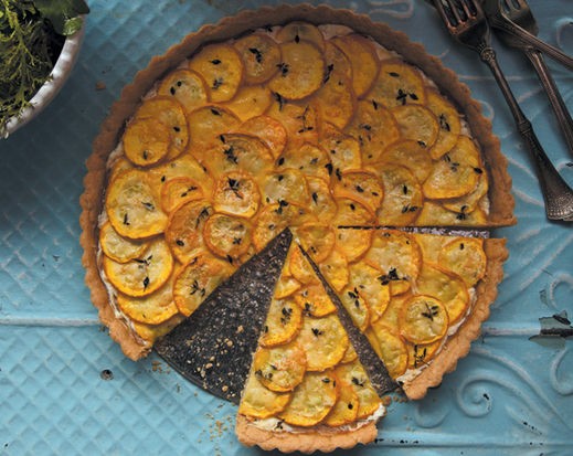 Summer squash, ricotta and lemon thyme tart