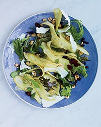 Summer squash salad with pickled currants