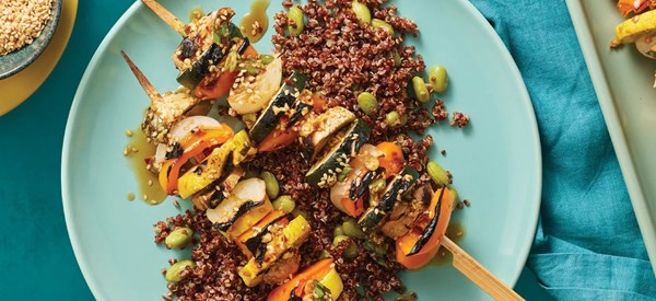 Summer squash veggie skewers