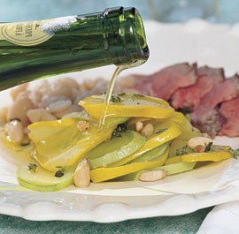Summer squash with thyme & toasted pine nuts