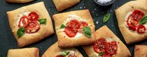 Summer tomato-and-cheese tarts