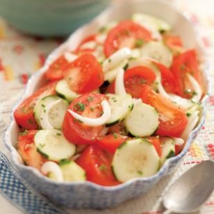 Summer tomato, onion & cucumber salad