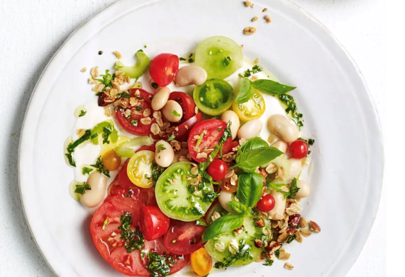 Summer tomatoes with bloody Mary dressing