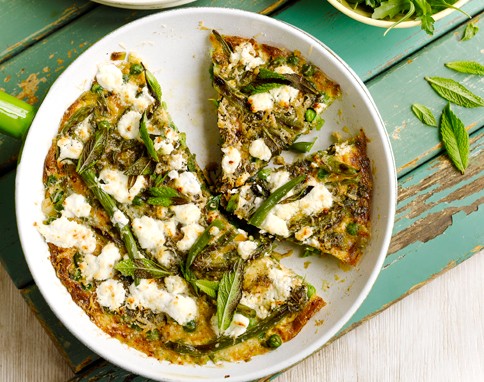 Summer vegetable & goat's cheese frittata