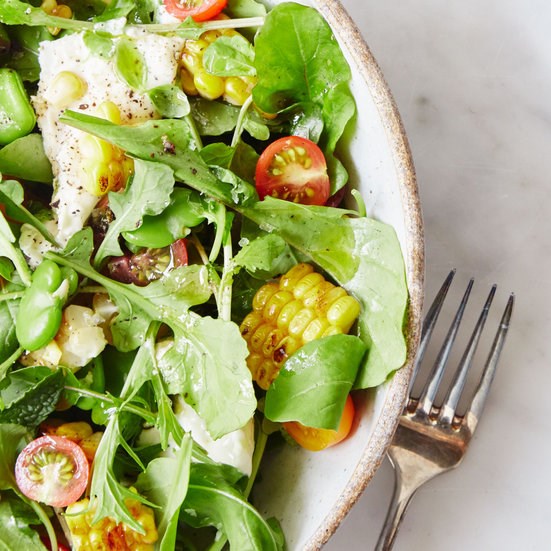 Summer vegetable and burrata salad