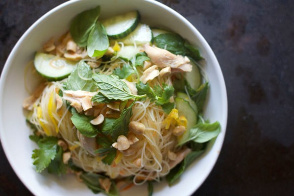 Summer vegetable and glass noodle salad