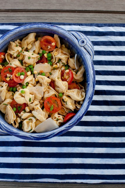 Summer veggie tortellini salad with browned butter