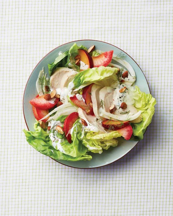 Summer Waldorf with yogurt-tarragon dressing