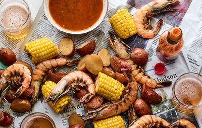 Summer weeknight shrimp boil