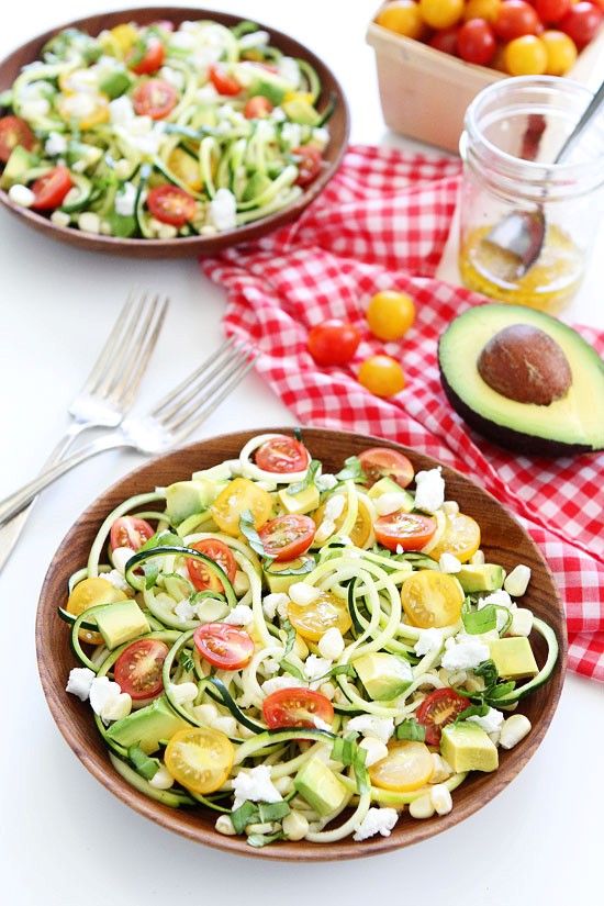 Summer zucchini noodle salad