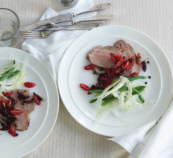 Summertime olive-studded roast veal