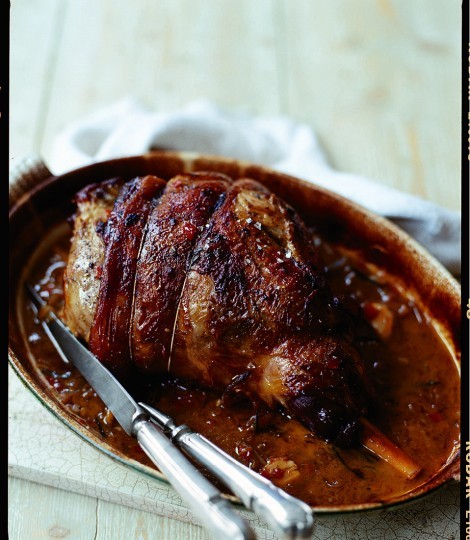 Summery braised shoulder of lamb