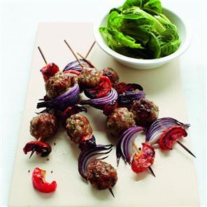 Summery meatball skewers