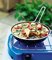 Sun-blush tomato, courgette and Fontina cheese frittata