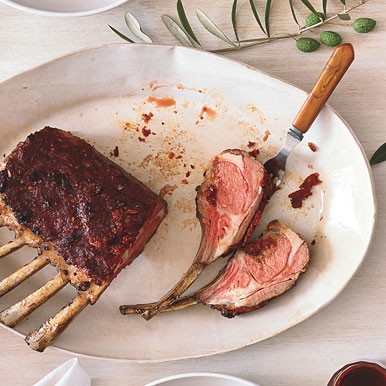 Sun-dried tomato and garlic-crusted rack of lamb
