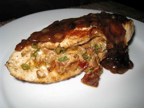 Sun dried tomato and goat cheese stuffed chicken breast