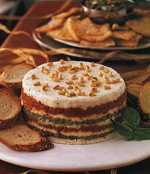 Sun-dried tomato and pesto torta