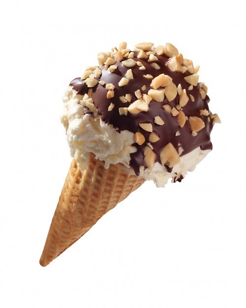 Sundae cones with homemade ice cream