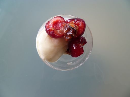 Sundae of stone fruit