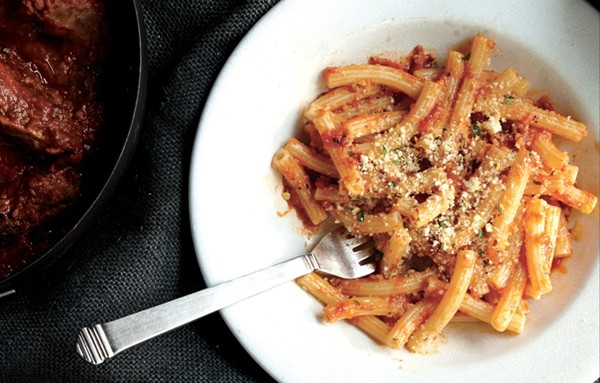 Sunday sauce with sausage and braciole