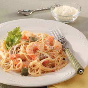 Sunday shrimp pasta bake