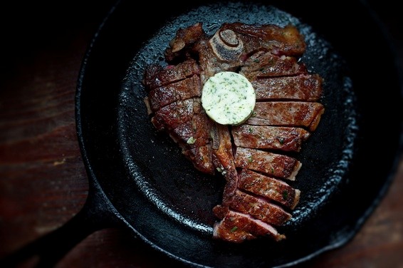 Sunday steak with French butter