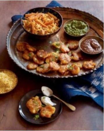 Suneeta's potato chaat with cilantro-mint chutney