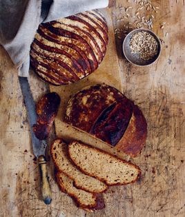 Sunflower rye bread
