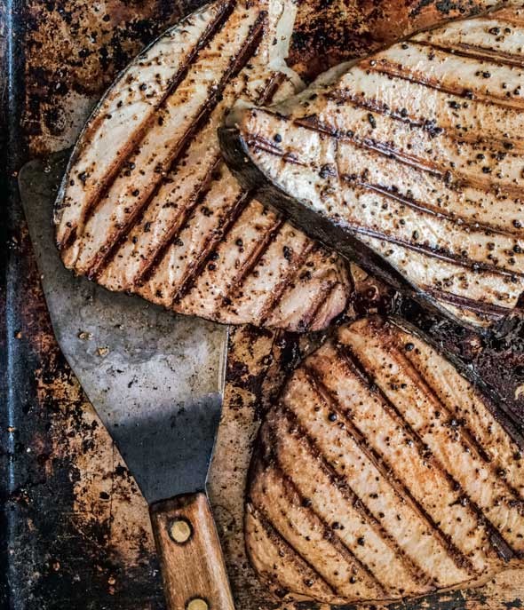 Super-basic grilled fish steaks