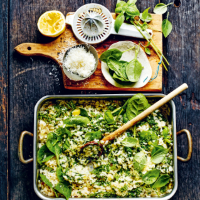 Super green baked risotto