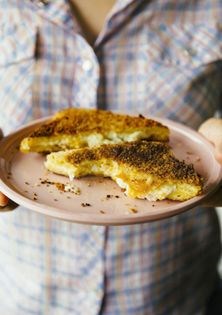 Super grilled cheese sandwiches w/ ground cherry chutney