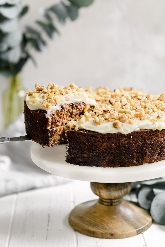 Super moist carrot cake with cream cheese frosting