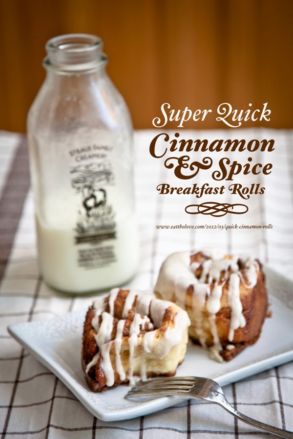 Super quick cinnamon & spice breakfast rolls