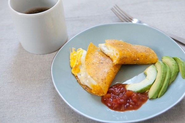 Super simple single serving breakfast quesadilla