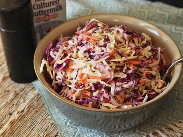 Super-simple tangy buttermilk coleslaw