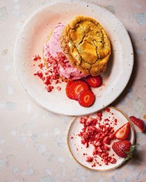 Super speedy strawberry ice cream sandwich