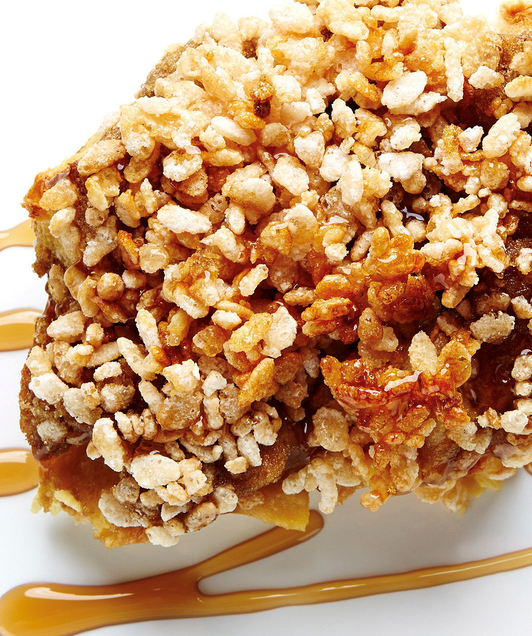 Supercal...istic sticky French toast with candied Rice Krispies