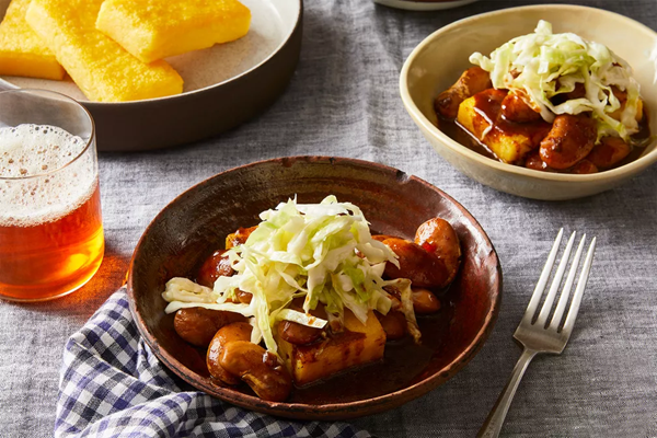 Superiority Burger's BBQ baked gigante beans with polenta & coleslaw