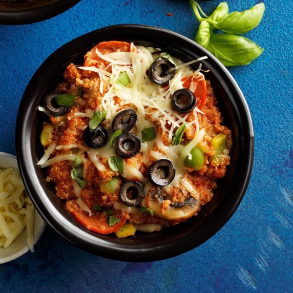 Supreme pizza quinoa bowl 
