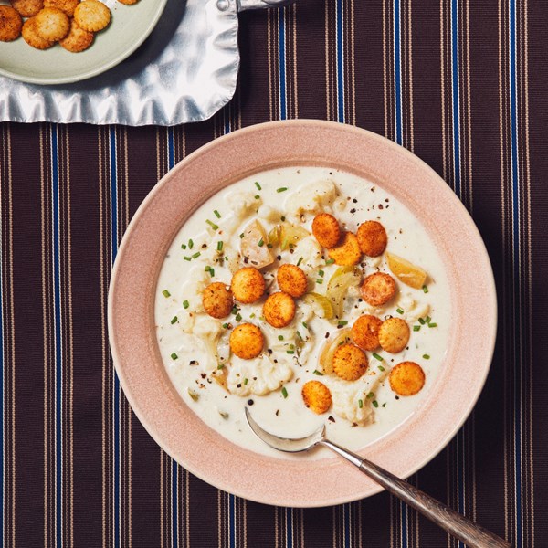 Surprisingly satisfying cauliflower chowder