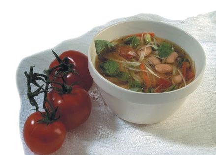 Susa noodles soup with nana daq (Ash-e reshteh)