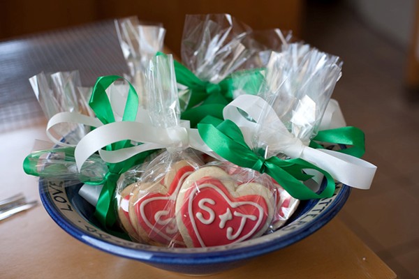 Susie and Jai’s engagement lemon vanilla bean sugar cookie cutouts with royal icing