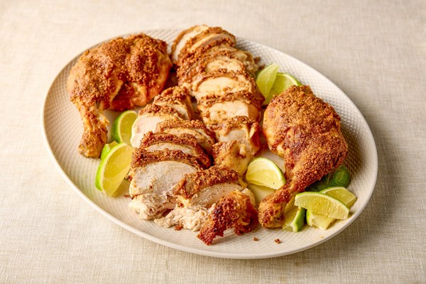 Suya-spiced spatchcocked roasted chicken